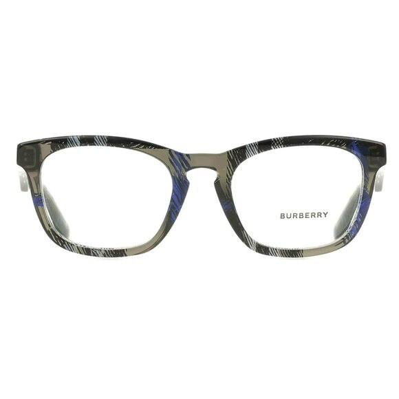 Burberry Accessories - Burberry Eyeglasses B2291 3581 54mm Square Frame Gray & Blue Plaid Acetate New